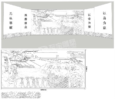 东极岛部队党建展厅浮雕原创设计稿