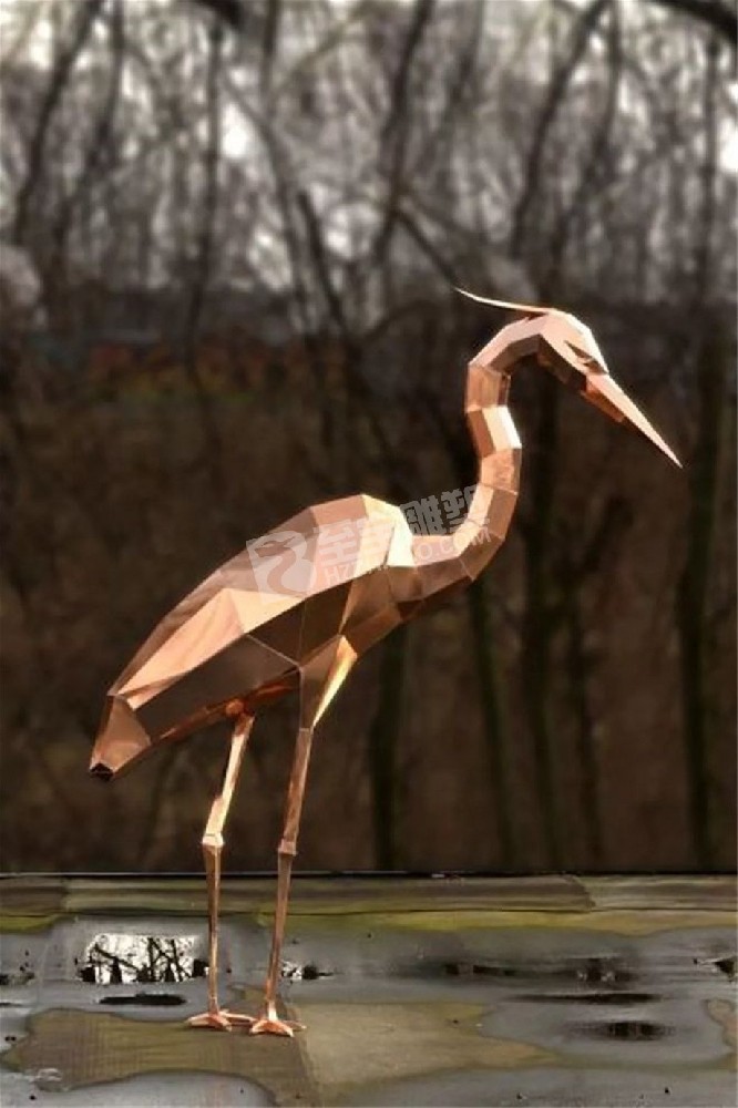 几何切面镜面鸟不锈钢雕塑定制