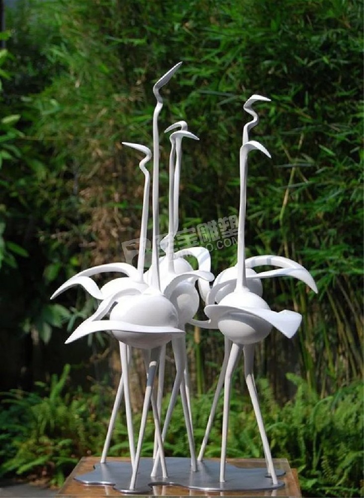 创意抽象景观小品水鸟不锈钢雕塑定制