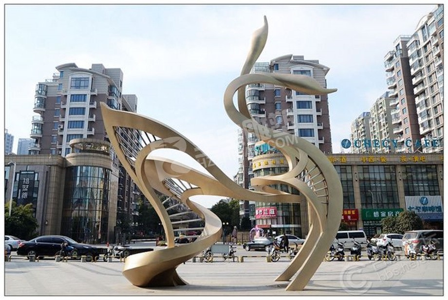 大型广场抽象凤凰不锈钢雕塑定制
