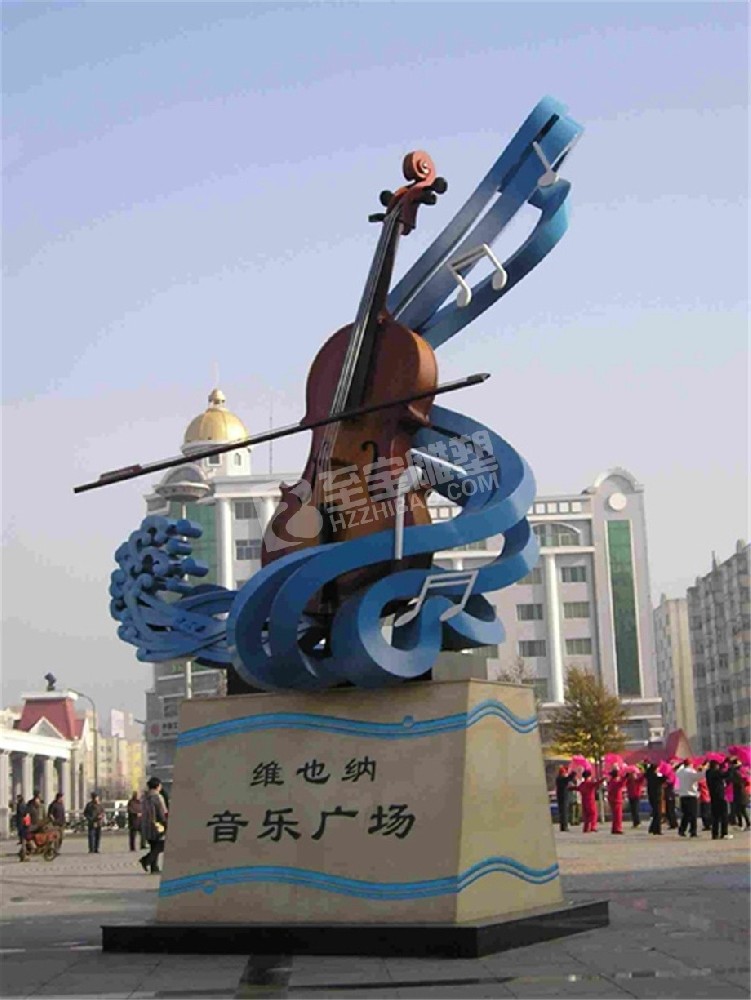城市音乐广场小提琴不锈钢雕塑定制