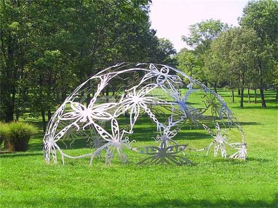 花园景观小品创意镂空蜻蜓不锈钢雕塑定制