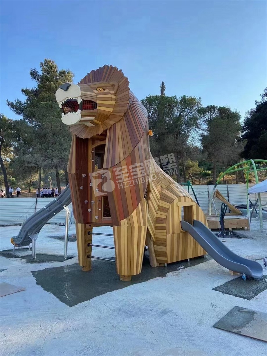 狮子动物儿童无动力游乐设施不锈钢雕塑非标定制