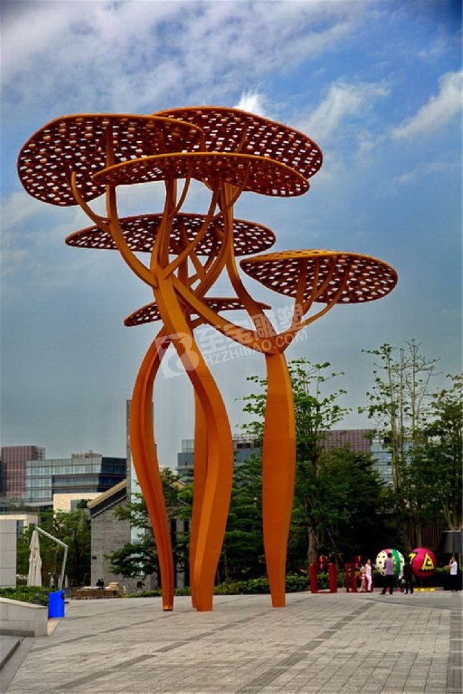 小区广场创意树不锈钢雕塑定制