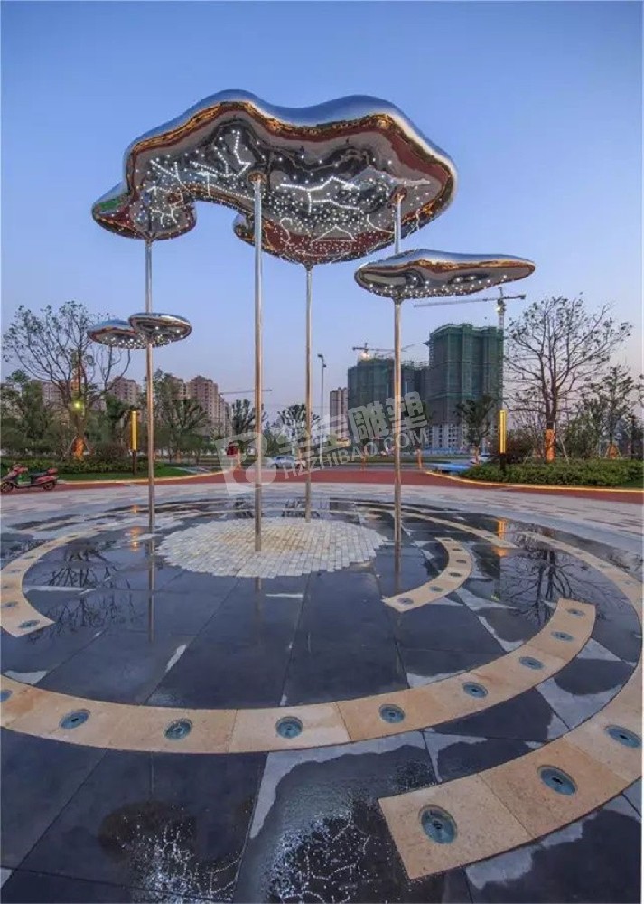城市广场抽象伞不锈钢雕塑定制