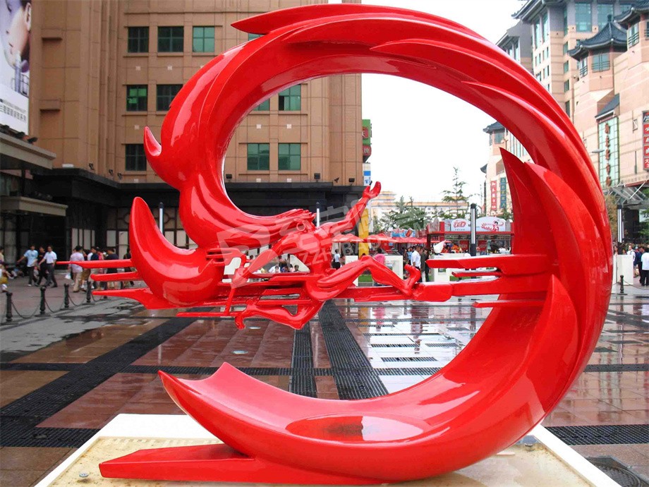 城市广场创意夸父逐日不锈钢雕塑定制