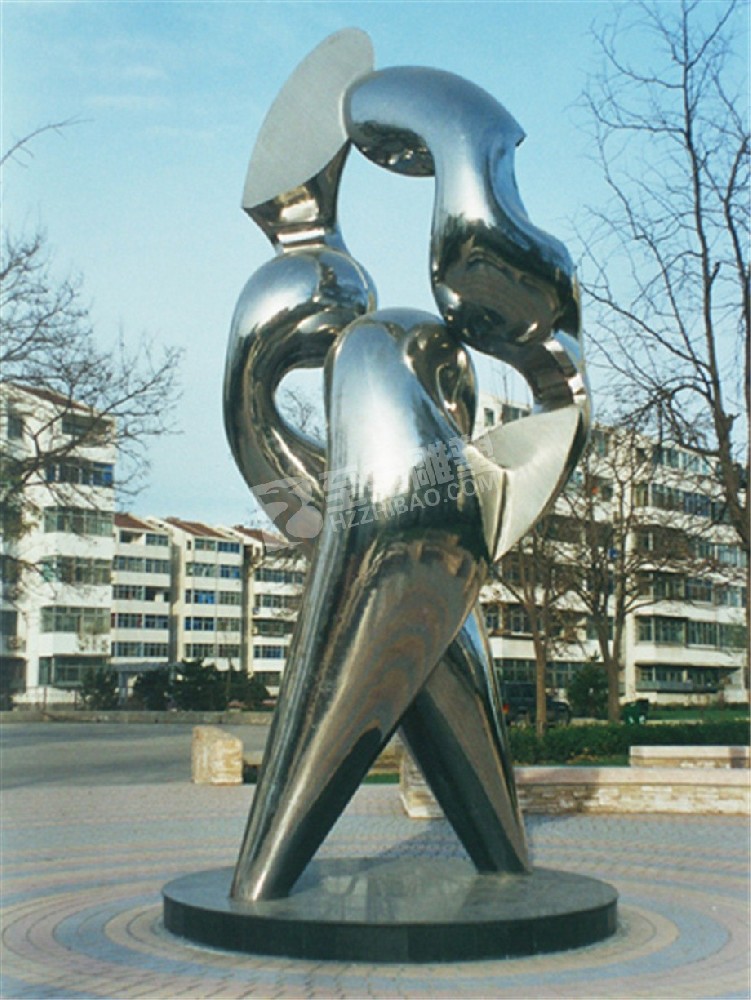 小区广场镜面背对背人物不锈钢雕塑定制