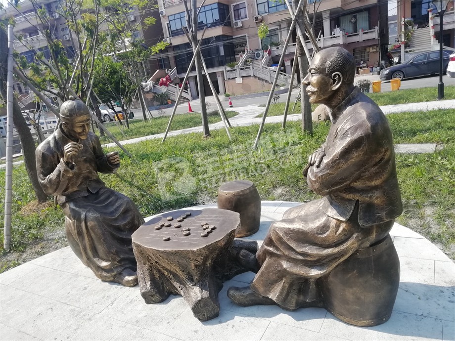 杭州余杭崇贤街道大安村玻璃钢仿铸铜雕塑小品制作及安装工程