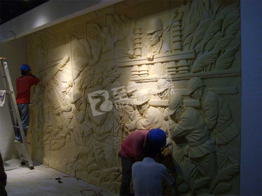 背景墙砂岩浮雕雕塑定制
